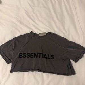Fear of God Essentials Charcoal Cropped Tee